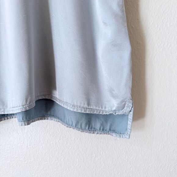 PJ Harlow Women’s Size XS Roxy Blue Satin Cotton Blend Sleeveless Top Shirt - Picture 3 of 8